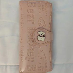 Luck Bear Pink Long Wallet